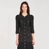 Ramia Pointelle Knit Midi Dress Black