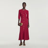 Ramia Pointelle knit midi dress Bordeaux
