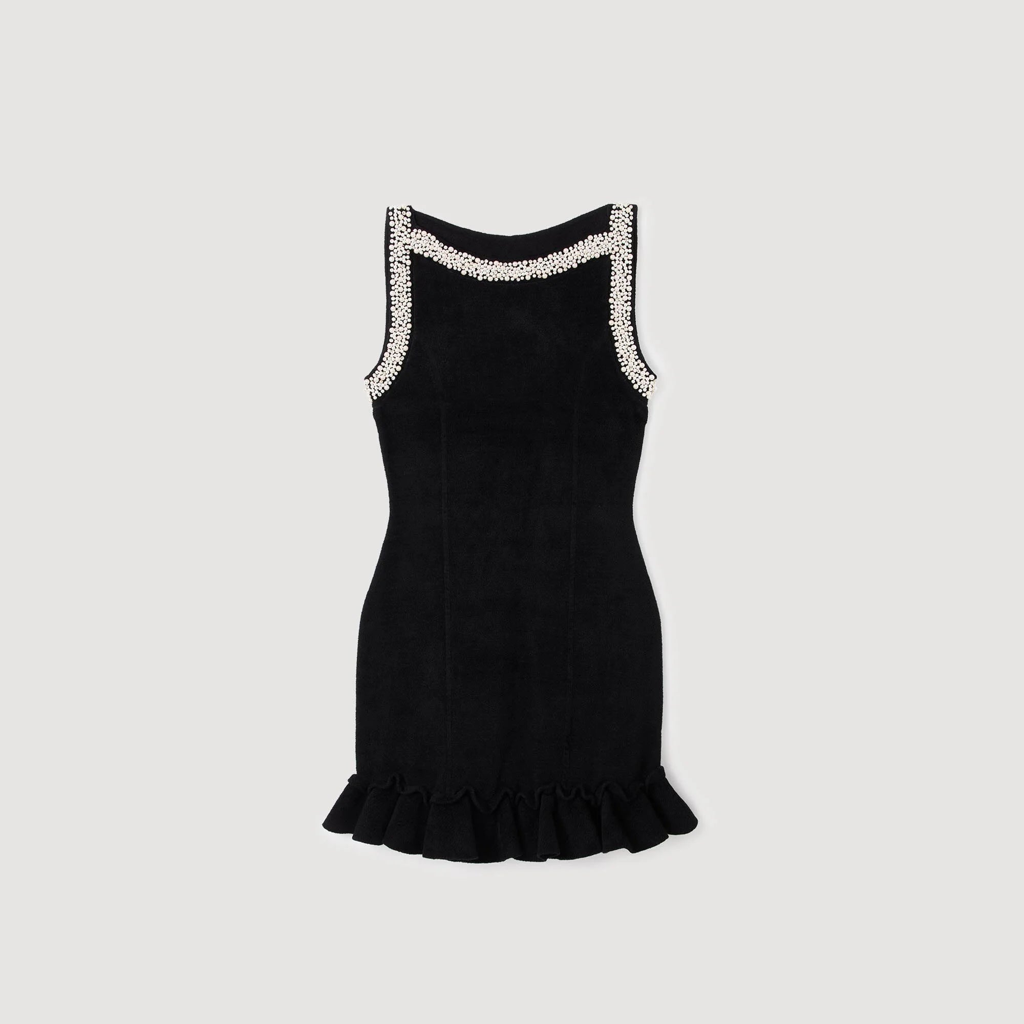 Divina Short Beaded Dress Black