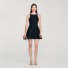 Darcy Short Dress With Pearl Collar Black