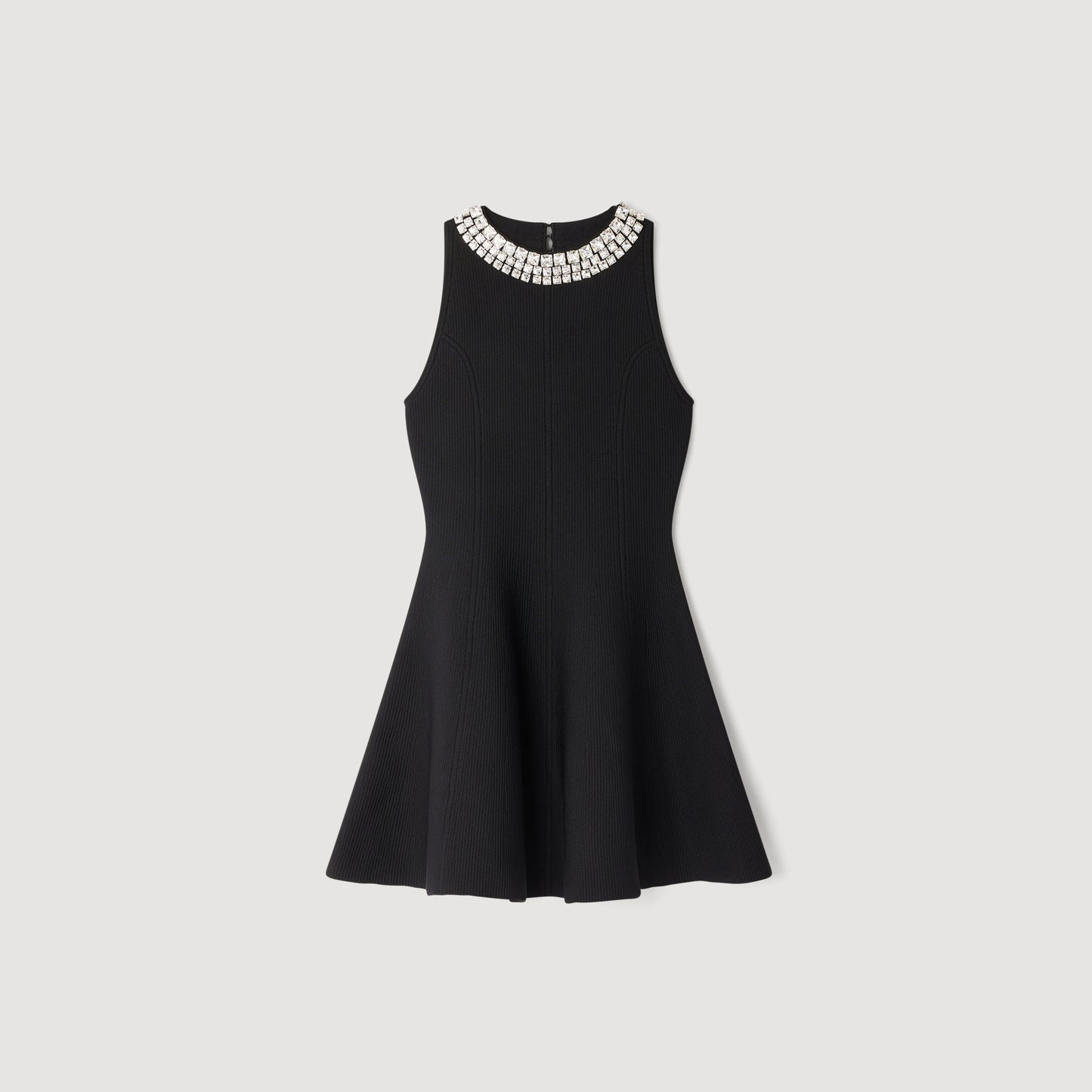 Darcy Short Dress With Pearl Collar Black