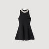 Darcy Short Dress With Pearl Collar Black
