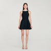 Darcy Short Dress With Pearl Collar Black