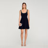 Nelya Short Dress With Rhinestone Neck Black