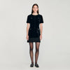 Isadora Short Velvet Dress Black
