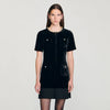 Isadora Short Velvet Dress Black