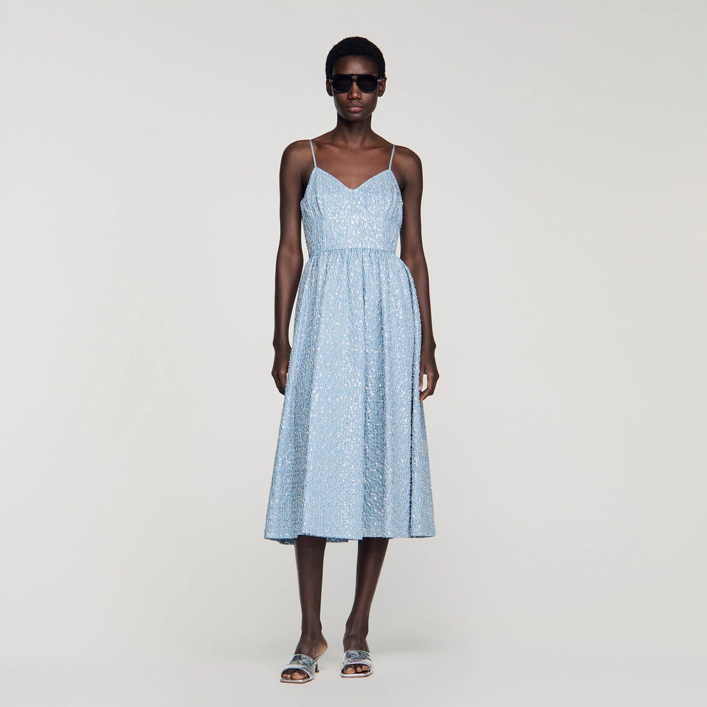 Iseanna Sequined Maxi Dress Blue