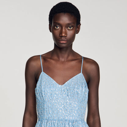 Iseanna Sequined Maxi Dress Blue