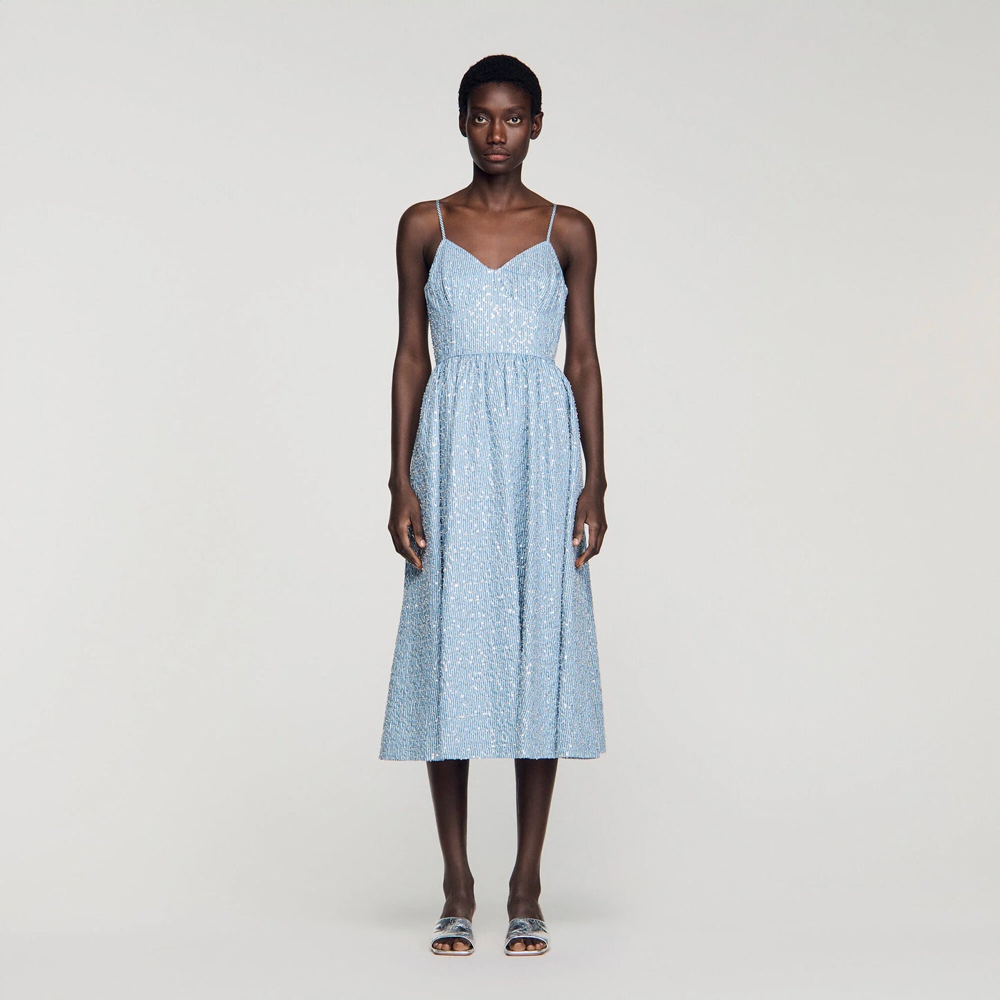 Iseanna Sequined Maxi Dress Blue