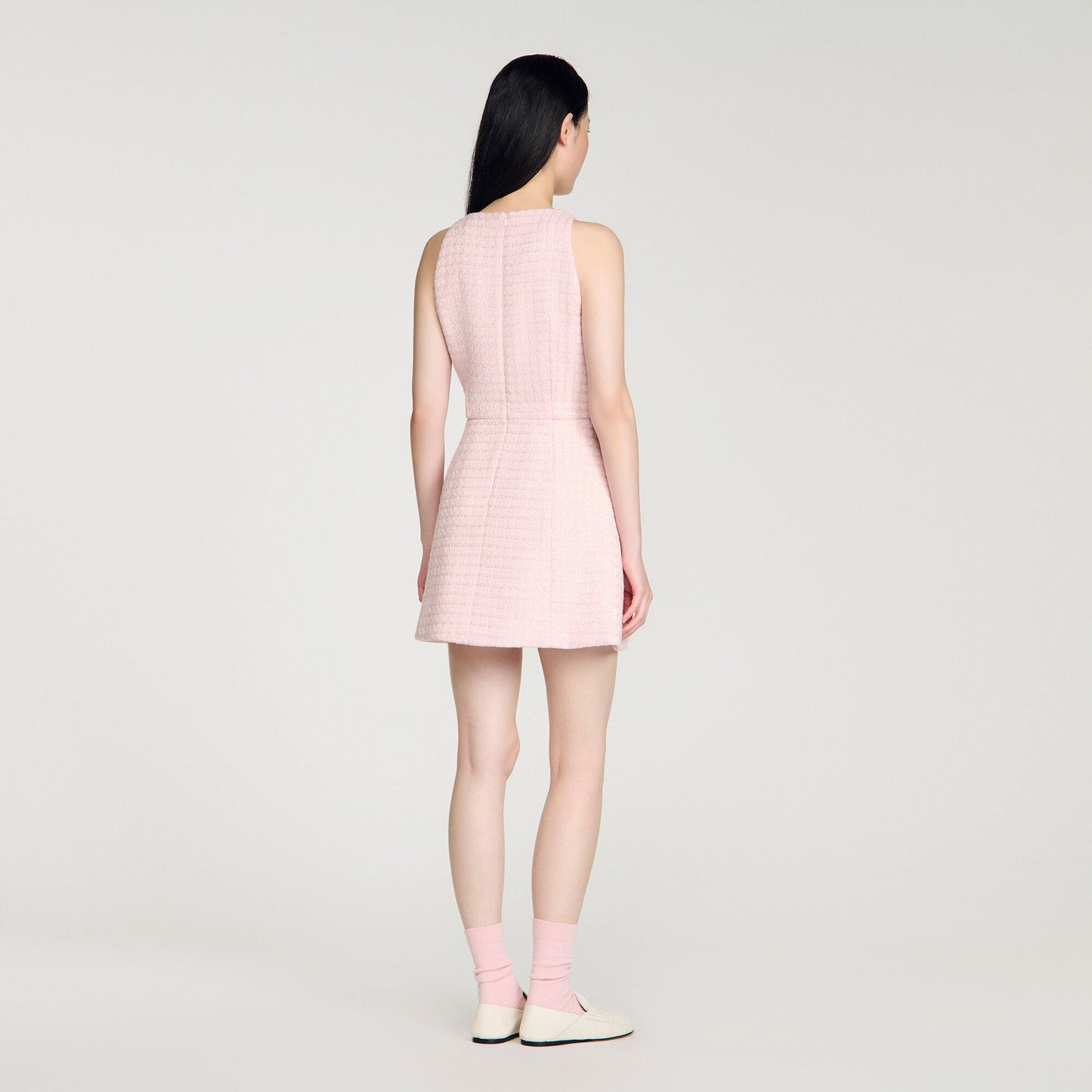 Demirose Sequin Tweed Short Dress Pink