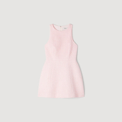 Demirose Sequin Tweed Short Dress Pink