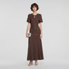 Diane Rhinestone knit maxi dress Brown