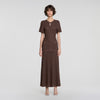 Diane Rhinestone knit maxi dress Brown