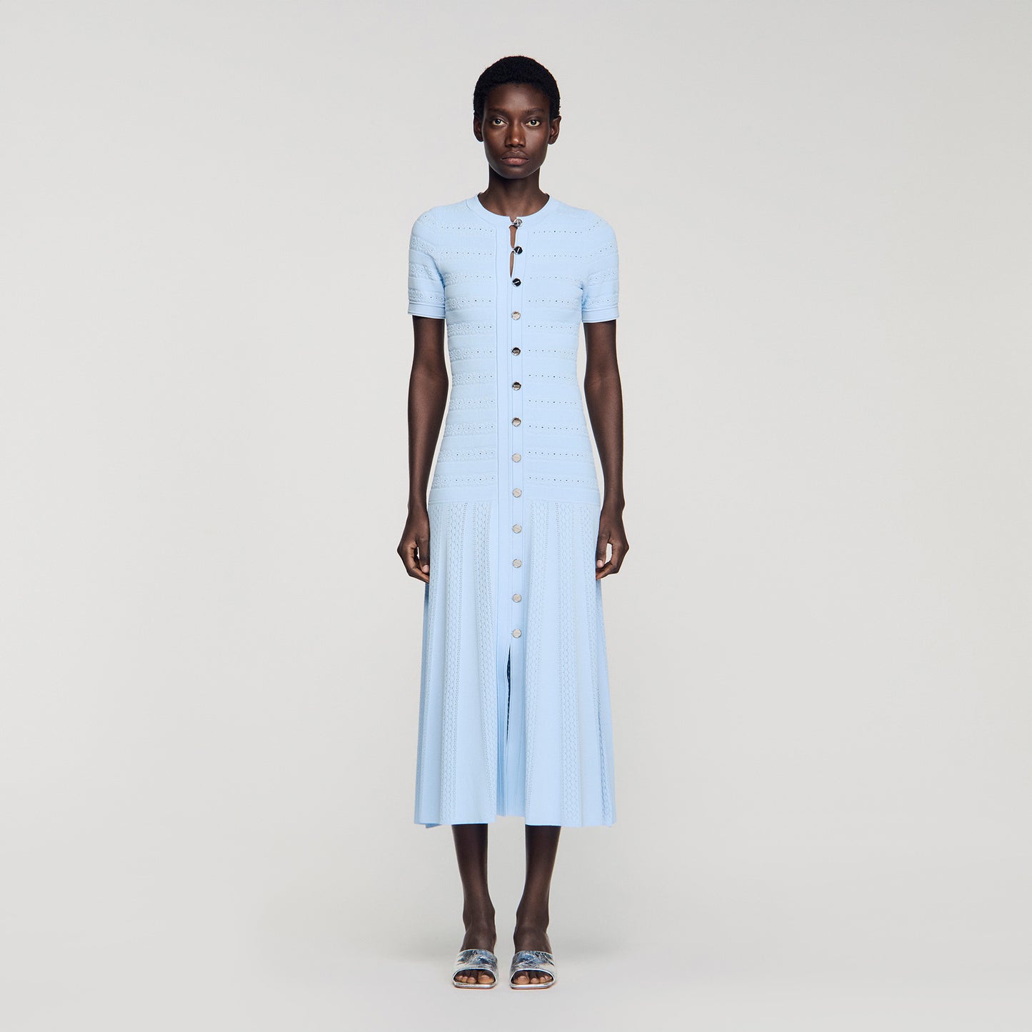 Milona Knit Maxi Dress Sky Blue