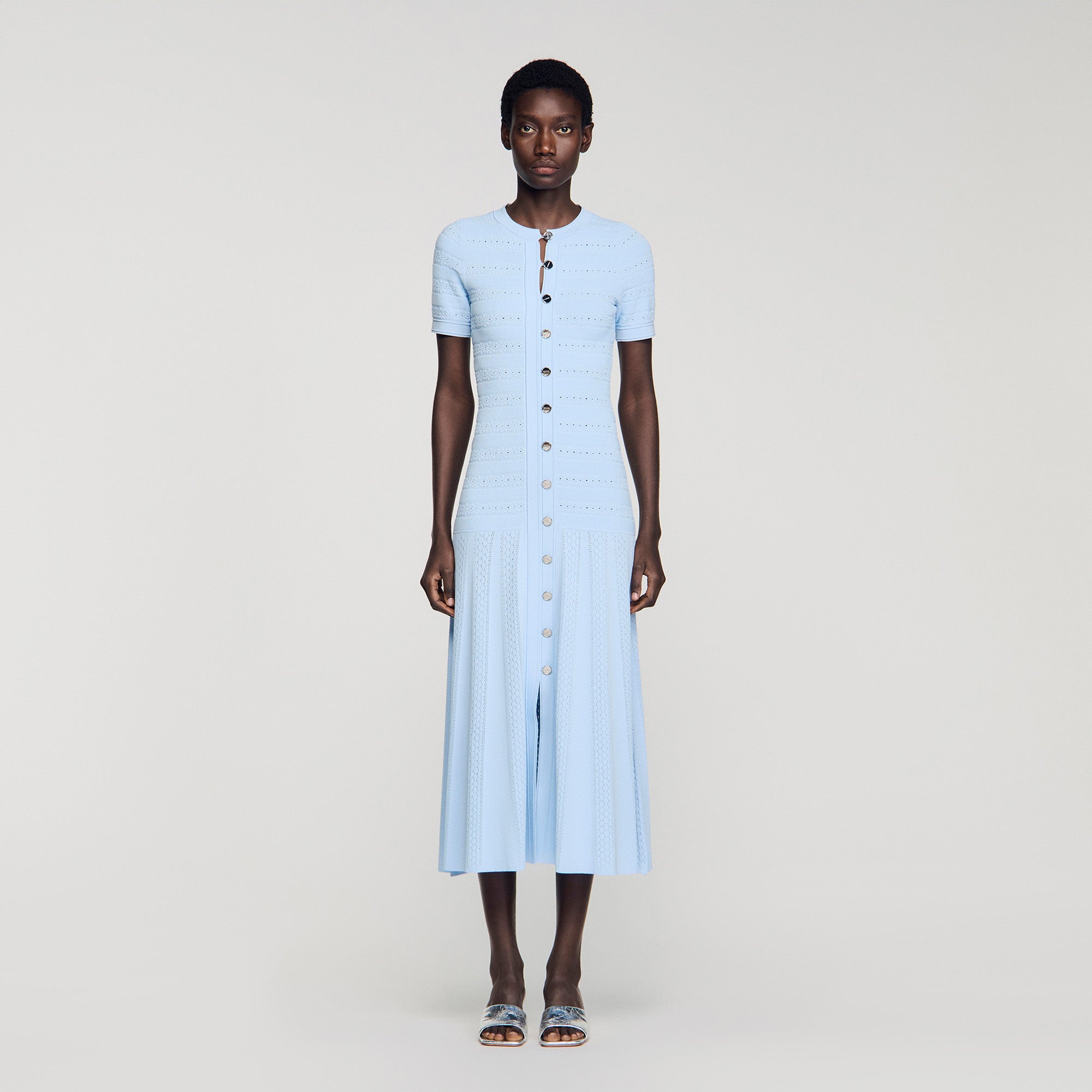Milona Knit Maxi Dress Sky Blue