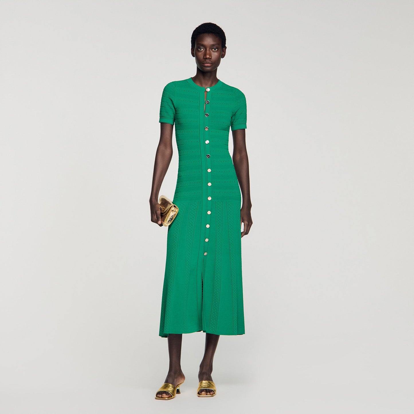 Milona Knit Maxi Dress EMEURAUDE GREEN