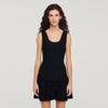 Carla Short Knit Dress With Ruffle Black