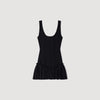 Carla Short Knit Dress With Ruffle Black