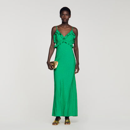 Calypsane Maxi Dress With Straps Green