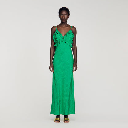 Calypsane Maxi Dress With Straps Green