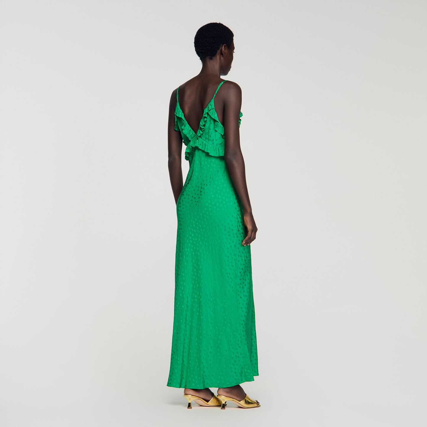 Calypsane Maxi Dress With Straps Green