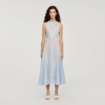 Nathalie Maxi Dress With Lace Details CIEL / BLANC