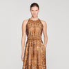 Melanie Bandana-Print Maxi Dress Brown / Black