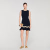 Ophira Metal Chain Knit Short Dress Black