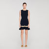Ophira Metal Chain Knit Short Dress Black