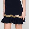 Ophira Metal Chain Knit Short Dress Black