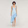 Laurine Asymmetrical Ruffled Dress Blue Sky