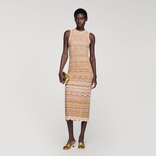 Raffaela Fancy Knit Maxi Dress Brown