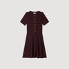 Milou Floral Print Knit Short Dress Brown