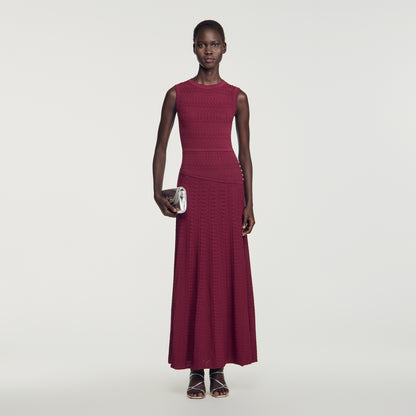 فستان ماكسي من السامانت بوانتيل بقصة محبوكة بلون بورغندي