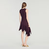 فستان بيانكونا المحبوك غير المتماثل باللون البني