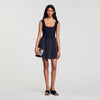 Sunniva Short knit dress with beads Black