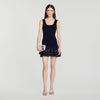Dalya Short knit dress with studs Black