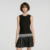 Solea Check knit short dress Black / Ecru