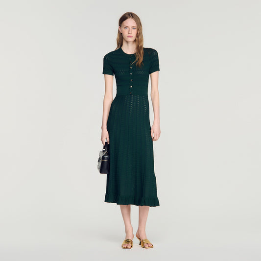 Orianne Pointelle knit maxi dress Green