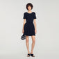 Agnes Short dress with beaded flowers Black