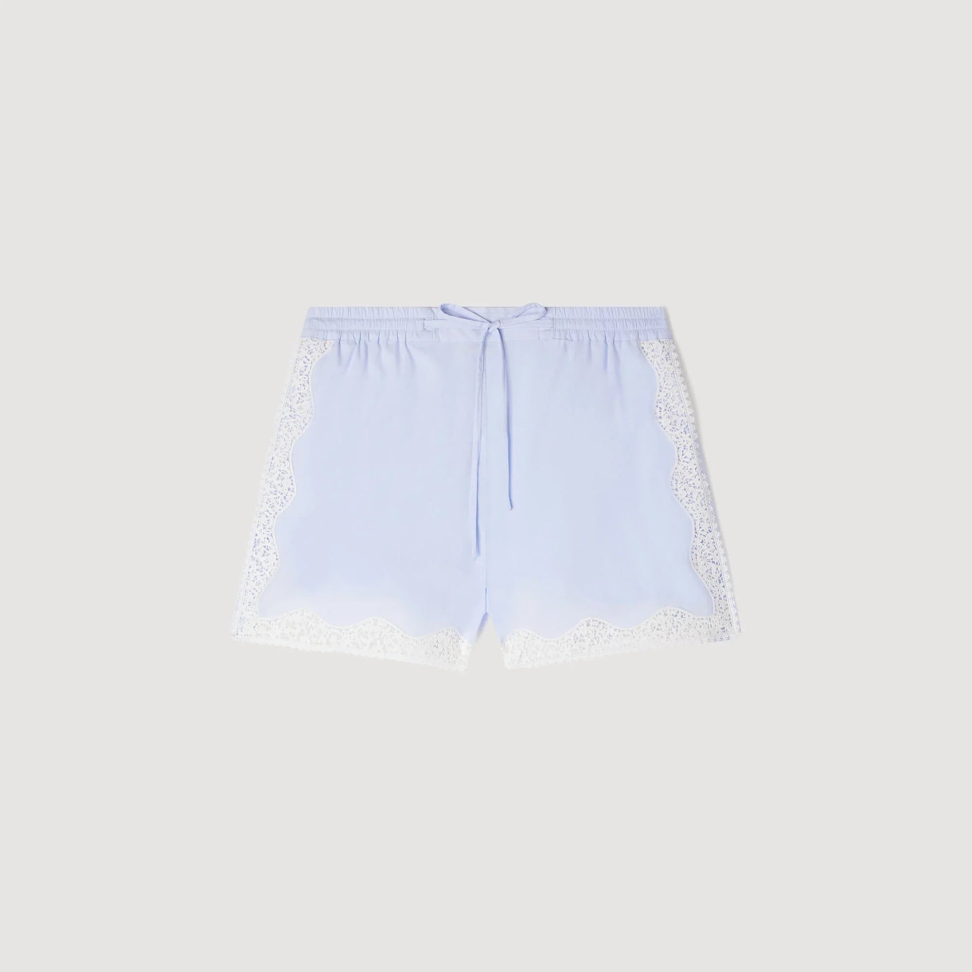 Gaianne Lace Detail Shorts Sky Blue
