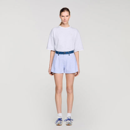 Eliaz Striped Shorts With Denim Details BLUE / GREEN