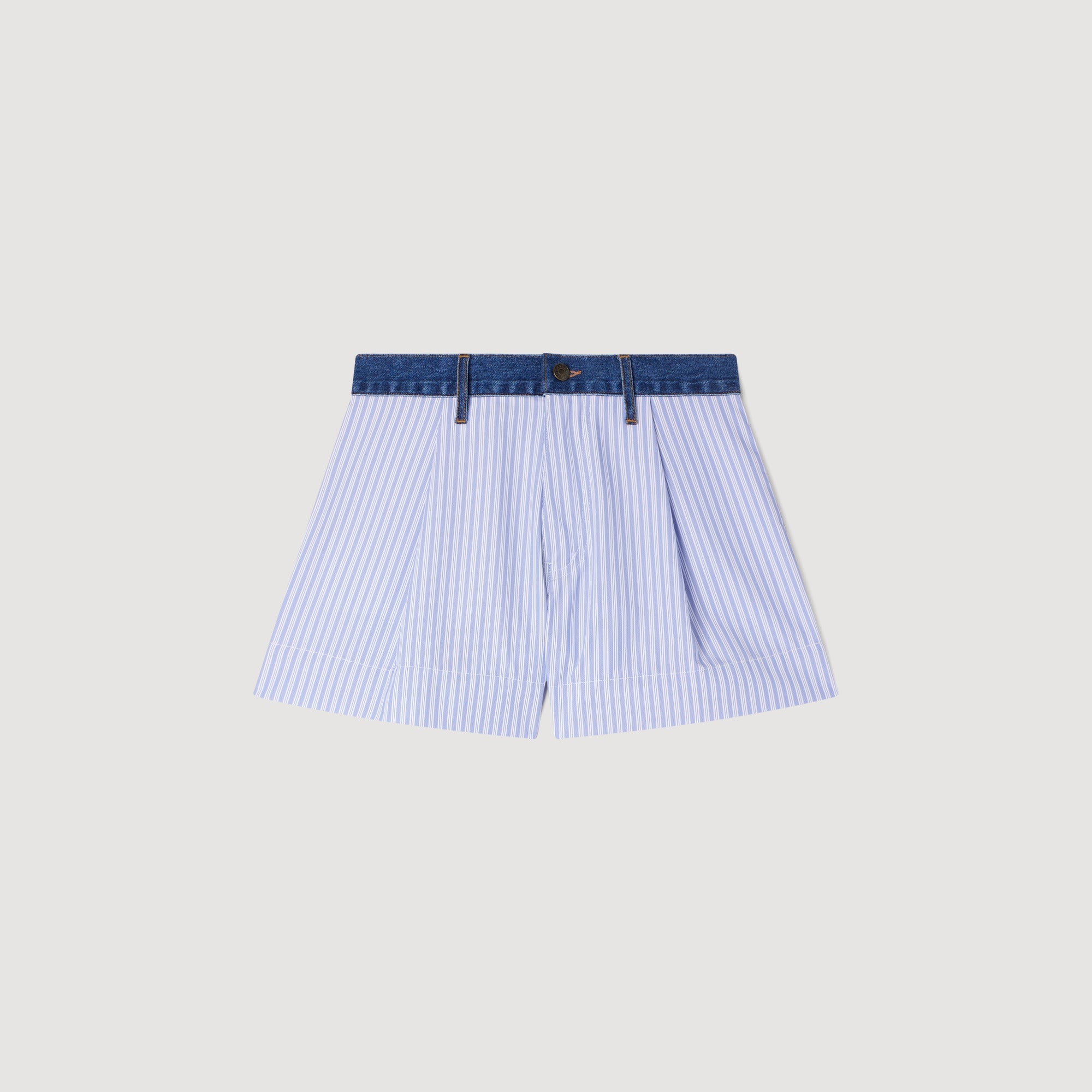 Eliaz Striped Shorts With Denim Details BLUE / GREEN