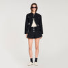June Press-Stud Flared Shorts Black