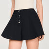 June Press-Stud Flared Shorts Black
