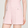 Demilys Sequin Check Tweed Shorts Pink