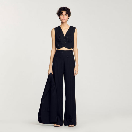 Madeleine Sequin Cropped Jacket Black