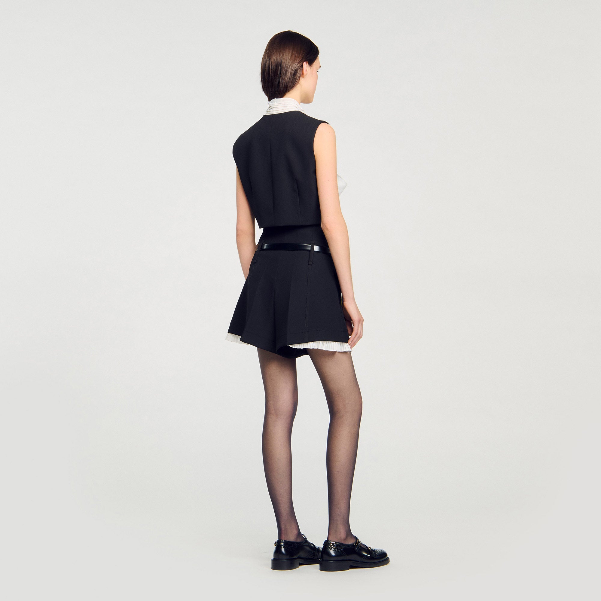 Serene Bow Neck Crop Top Black
