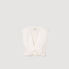 Anatole Ruffled Crop Top Ecru