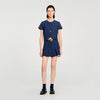 Elianna Buttoned Crop Top Navy Blue